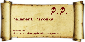 Palmhert Piroska névjegykártya